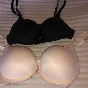 2- bras -VS Body By Victoria. Black push up and a nude push up. 34D .
